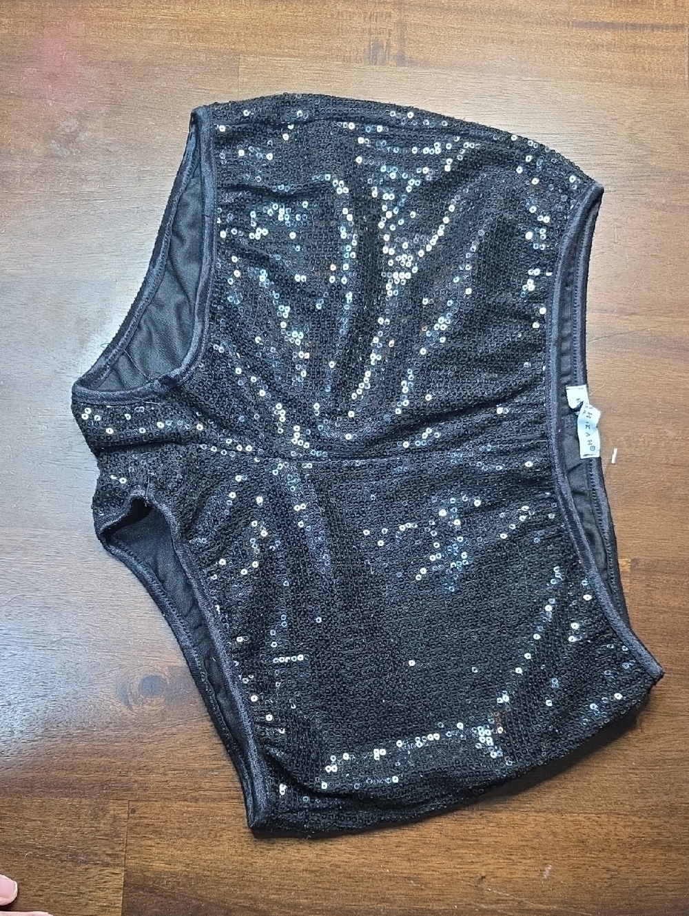 Black Sequin Bui Yah Kah Micro Shorts